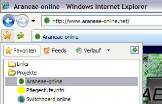 Favoriten im Internet Explorer 7
